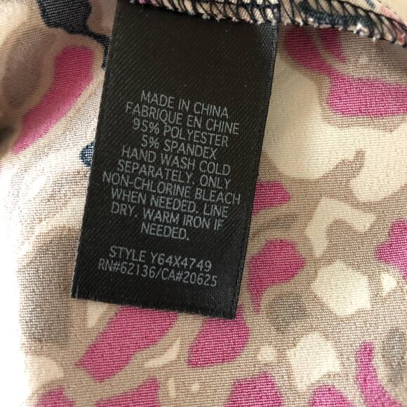 Guess Halter Dress 3 Floral Stretchy Mini Ruffle Hem Tie Back Side Zip Pink - Picture 6 of 6